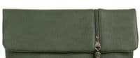 Clutch Bag Faux Leather Evening Bag with Tassel Trim in Green