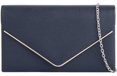 Clutch Bag Faux Leather in Navy Blue