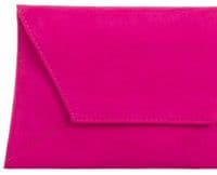 Clutch Bag in Cerise Pink Faux Suede Envelope Style Evening Bag