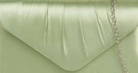 Clutch Bag in Light Green Sage Satin Evening Bag Shoulder Bag