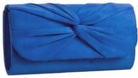 Clutch Bag in Royal Blue Faux Suede Women's Evening Bag