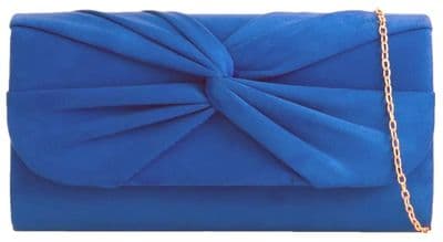Clutch Bag in Royal Blue Faux Suede Women's Evening Bag