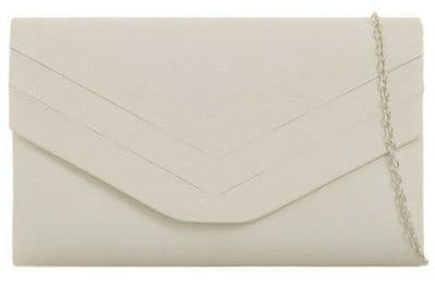 Cream Clutch Bag Faux Suede Evening Bag