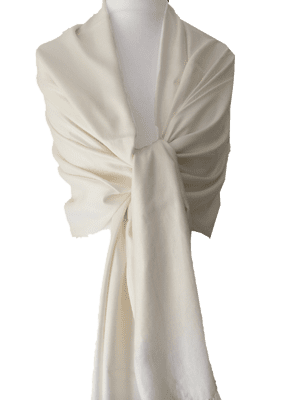 Cream Pashmina Wrap Women's Ivory Coloured Plain Shawl