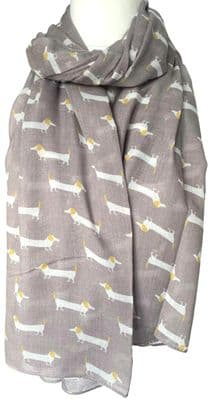 Dachshund Dog Scarf in Grey
