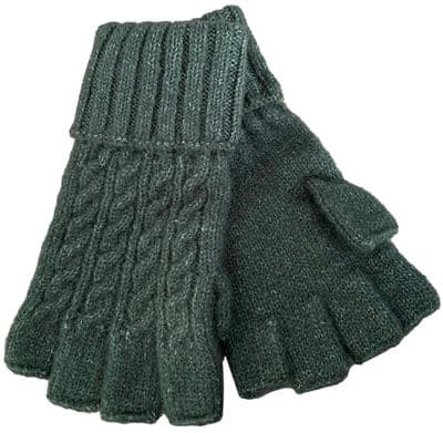 Fingerless Gloves in Green Ladies Winter Gloves