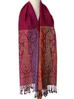 Floral Pashmina Wrap in Cerise Pink