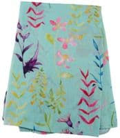 Floral Scarf Blue Pink Purple and Yellow Wild Flowers Pattern