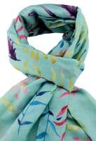 Floral Scarf Blue Pink Purple and Yellow Wild Flowers Pattern