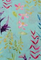 Floral Scarf Blue Pink Purple and Yellow Wild Flowers Pattern