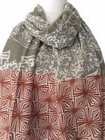Floral Scarf in Beige and Brown