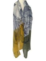 Floral Scarf in Mustard Yellow