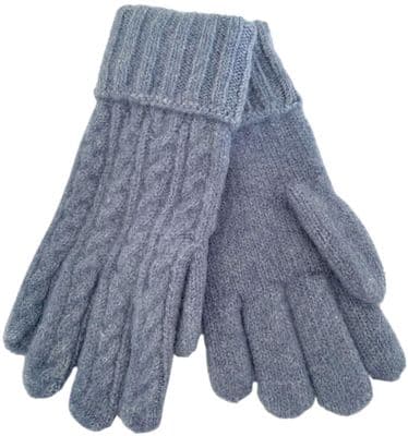 Gloves Women's Cable Knit Warm and Cosy Winter Gloves in Blue