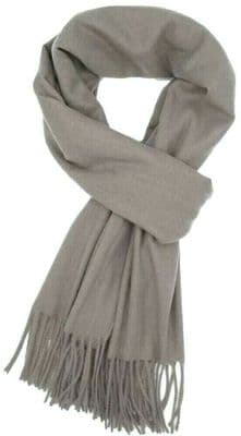 Grey Plain Scarf for Men or Women Pashmina Wrap