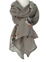Grey Puffin Scarf Cute Puffins Pattern