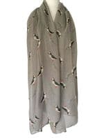 Grey Puffin Scarf Cute Puffins Pattern