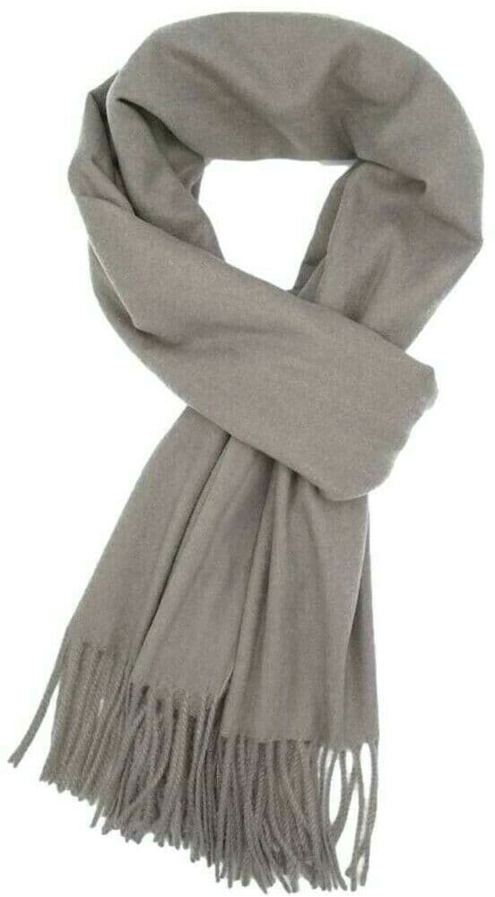 Grey Scarf for Men or Women Plain Pashmina Wrap