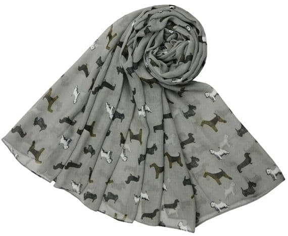 Grey Westie Dog Scarf Scottie Sausage Dogs Dachshund Wired Fox Terrier Dogs