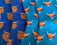 Highland Cow Socks 2 Pair Multi Pack in Blue Women's Size 3 to 7