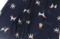 Jack Russell Scarf in Navy Blue Cotton Blend
