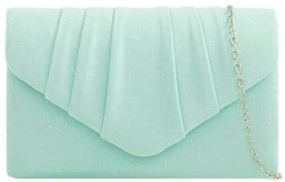 Mint Green Clutch Bag Faux Suede Evening Bag