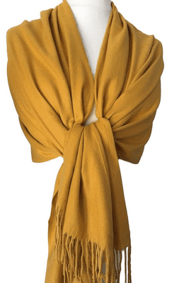 Mustard Yellow Pashmina Wrap Women's Plain Shawl