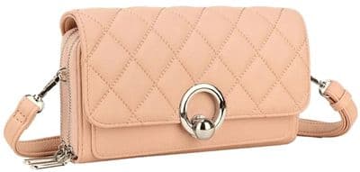 Nude Clutch Purse Quilted Faux Leather Small Bag