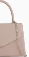 Nude Top Handle Bag Beige Faux Leather Grab Bag