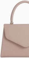 Nude Top Handle Bag Beige Faux Leather Grab Bag