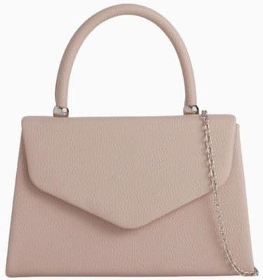 Nude Top Handle Bag Beige Faux Leather Grab Bag