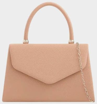 Nude Top Handle Bag Faux Leather Handbag