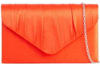 Orange Clutch Bag Satin Evening Bag Shoulder Bag