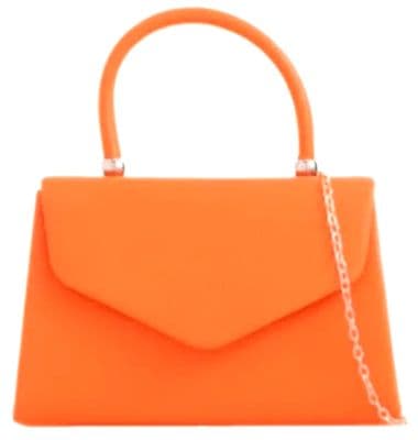 Orange Top Handle Bag Faux Leather Handbag