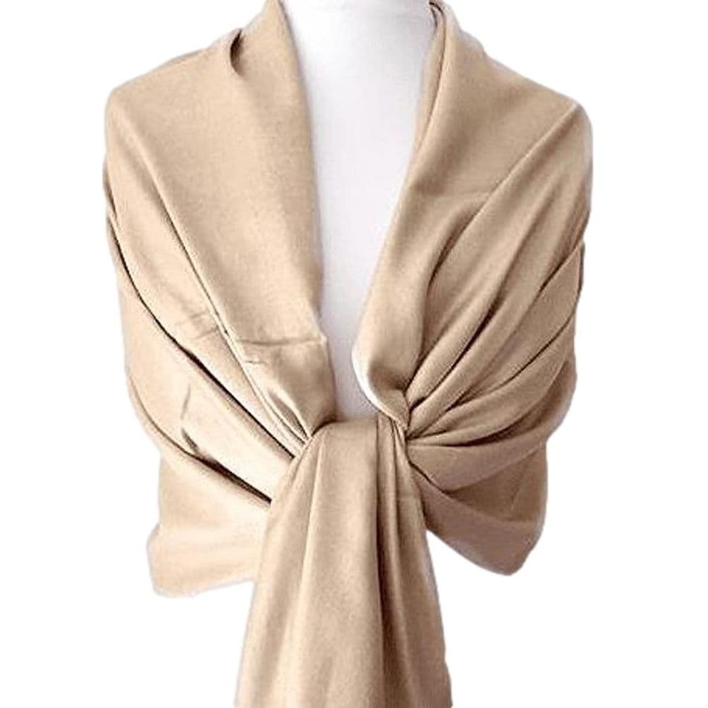 Pashmina Wrap in Beige Gold Bronze Wedding Shawl