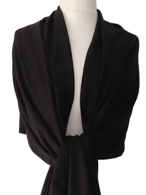 Pashmina Wrap Plain Shawl in Black Oversized Scarf