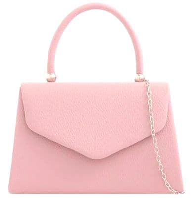 Pink Top Handle Bag Faux Leather Handbag