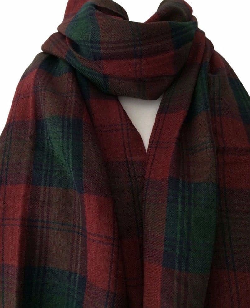 HOT Mens Scarf Red And Green Plaid Scarf Womens Tartan Mens
