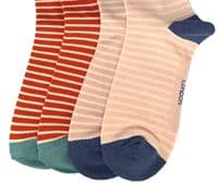 Sheep Socks 2 Pair Pack in Pink and Orange Women's Size 3 to 7