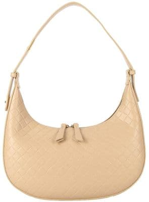 Shoulder Bag Top Handle Faux Leather Handbag in Light Brown Beige