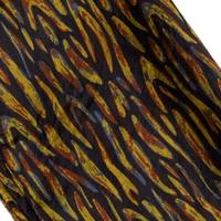 Silk Scarf with a Navy Blue Mustard and Red Coloured Abstract Pattern