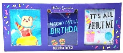 Socks Gift Box by Urban Eccentrics 3 Pair Pack Men or Women Size 6 - 11