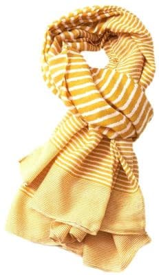 Striped Scarf in Yellow and White