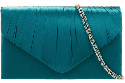 Teal Clutch Bag Satin Evening Bag