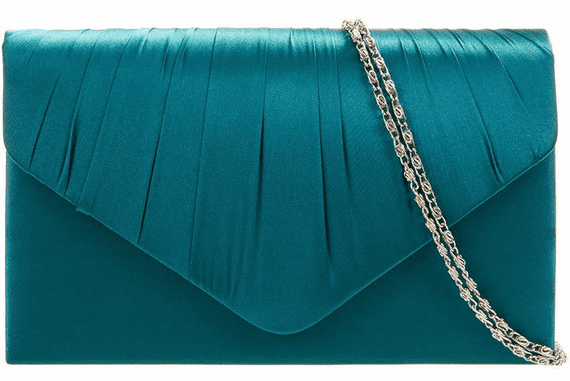 Teal Clutch Bag Satin Evening Bag