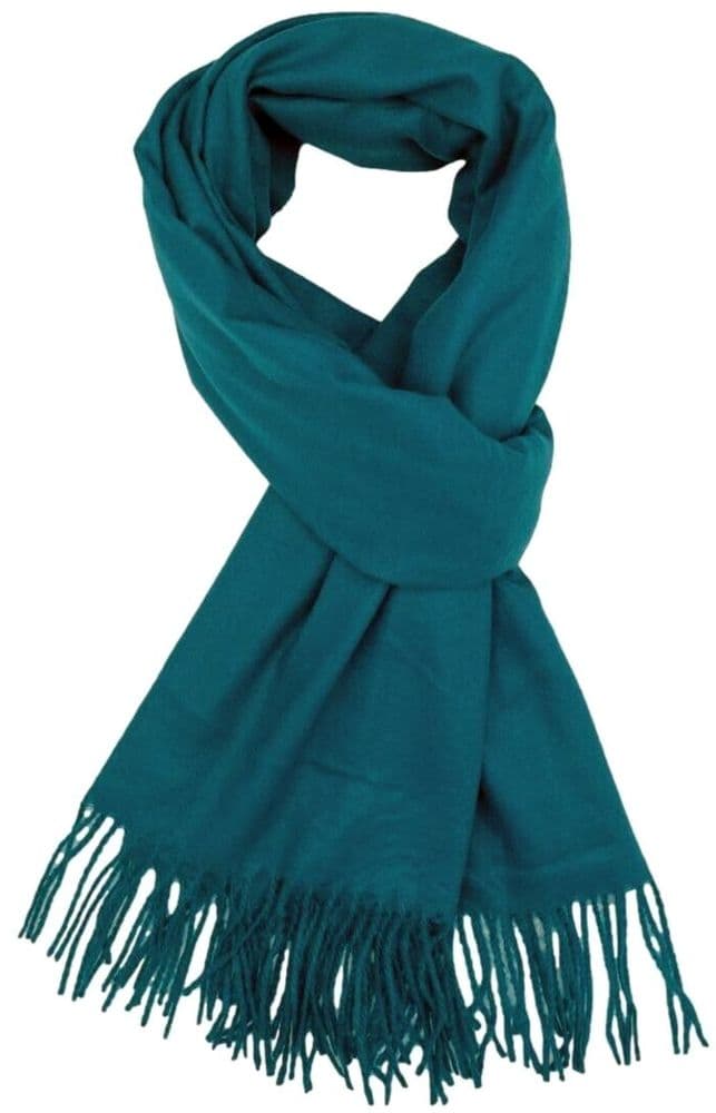Teal Pashmina Wrap Shawl Women s or Men s Plain Scarf