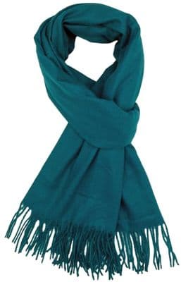 Teal Pashmina Wrap Shawl Women's or Men's Plain Scarf