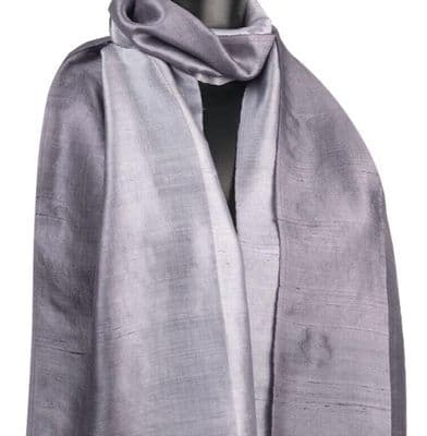 Thai Silk Scarf in Silver Grey Fair Trade Wrap