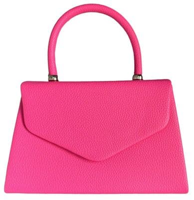 Top Handle Bag Faux Leather Handbag in Cerise Pink