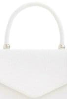 Top Handle Bag White Faux Leather Handbag