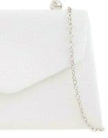 Top Handle Bag White Faux Leather Handbag